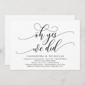 ああYes、私たちは、ロマンチックモダンな結婚披露宴 招待状 (正面/裏面)