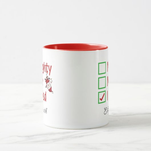 あいけなあ、サンタのクリスマスおもしろいのユーモアを見た マグカップ (中央)