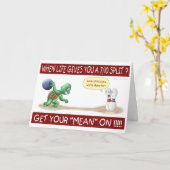 あいさおもしろいいカード:亀の平均点 カード (黄色い花)