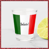 あいさつイタリアンつメッセージ赤白グリーン付きフラグ ショットグラス