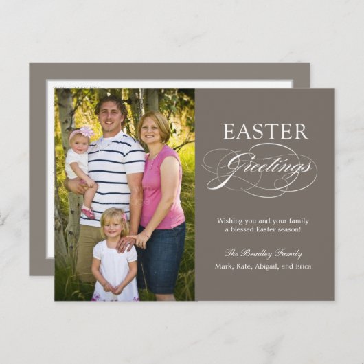 あいさつエレガント文イースターフォトカードポストカード シーズンポストカード (正面/裏面)