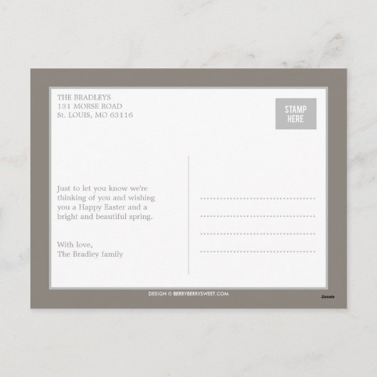 あいさつエレガント文イースターフォトカードポストカード シーズンポストカード (裏面)