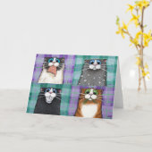 あいさつカードがない猫たち カード (黄色い花)