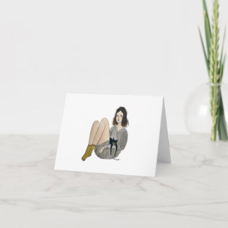 あいさつカードを持つ女の子 カード