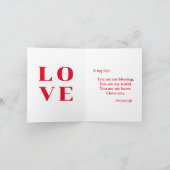 あいさつカード赤と白大好き ノートカード (内部)