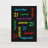 あいさつパーソナライズされたきカード任意の名前、年齢、大事な行事 カード (正面)