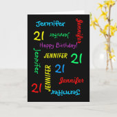 あいさつパーソナライズされたきカード任意の名前、年齢、大事な行事 カード (黄色い花)