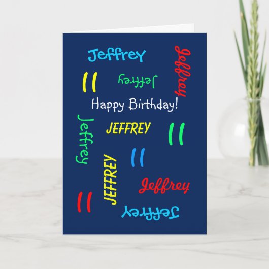 あいさつパーソナライズされたきカード任意の名前、年齢、11日 カード (正面)