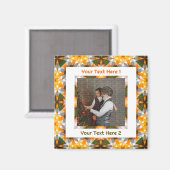 あいさつパーソナライズされたつ写真オレンジのお父さんの日 マグネット (正面/裏面)