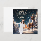 あいさつパーソナライズされたカード:冬のワンダーランド シーズンカード (正面/裏面)