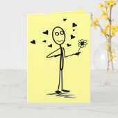 あいさつパーソナライズされたカード – 独自の文字を追加 カード (黄色い花)