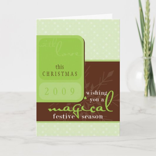 あいさつパーソナライズされたカード：：魔法のスノーフレーク2 シーズンカード (正面)