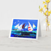 あいさつフランスの誕生日カード – セーリング カード (黄色い花)