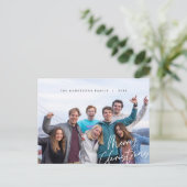 あいさつモダン、メリークリスマスファミリーフォトポスト ポストカード (スタンド正面)