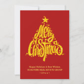 あいさつ企業の文のエレガント金ゴールド・スクリプト業務 シーズンカード (正面)