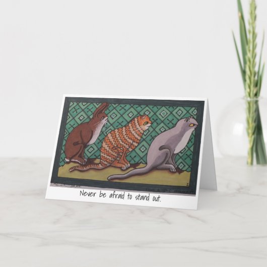 あいさつ文：目立つのを恐れない カード (正面)