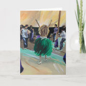 あいさつ空白のきカード踊り結婚ズ・ガール絵画ズ カード (正面)