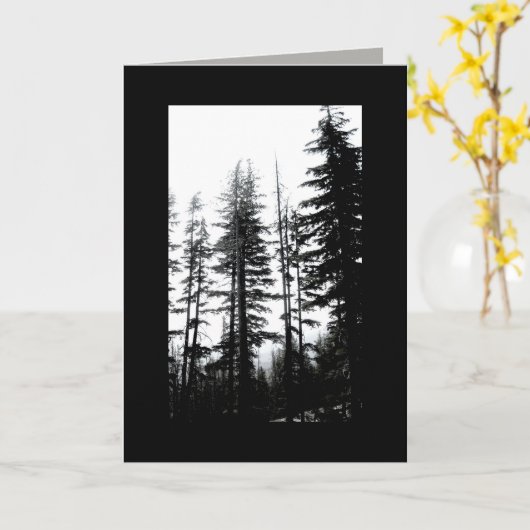 あいさつ空白のカードのメモB & Wフォトパインの木 カード (黄色い花)