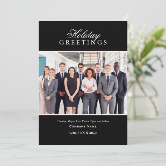 あいさつ黒白ビジネス企業の写真 シーズンカード (スタンド正面)