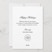 あいさつ黒白ビジネス企業の写真 シーズンカード (裏面)