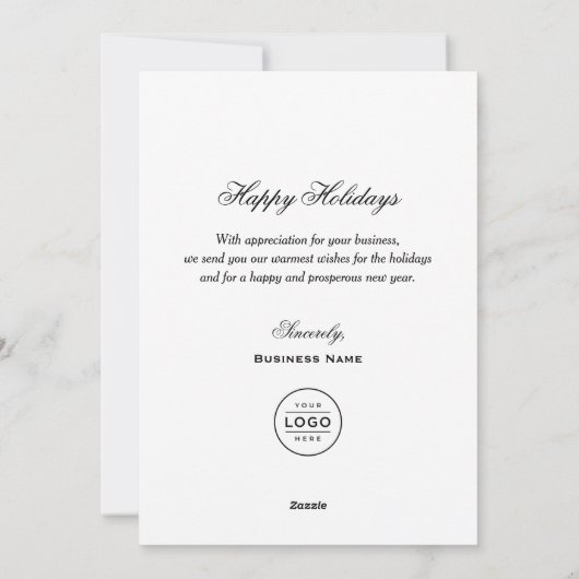 あいさつ黒白ビジネス企業の写真 シーズンカード (裏面)