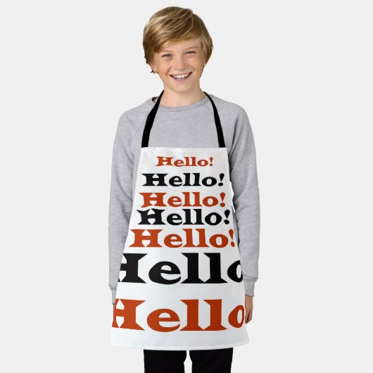 あいさつ エプロン (着用した状態)