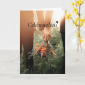 あいさ結婚せ祝カードを折った カード (黄色い花)