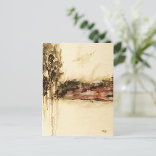 あいまいな抽象芸術ランドスケープ絵画アート ポストカード (スタンド正面)