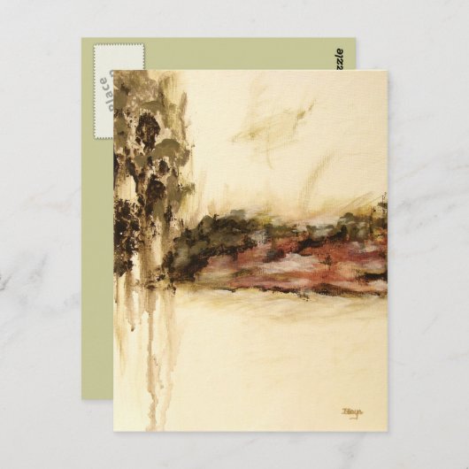 あいまいな抽象芸術ランドスケープ絵画アート ポストカード (正面/裏面)