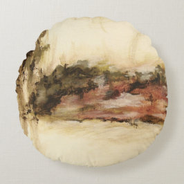 あいまいな抽象芸術ランドスケープ絵画アート ラウンドクッション