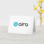 あいらブルーアンドブラックロゴハッピーバースデー カード (黄色い花)