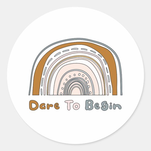 あえてカラフルやる気を起こさせるボーホレインボーを開始 ラウンドシール (正面)