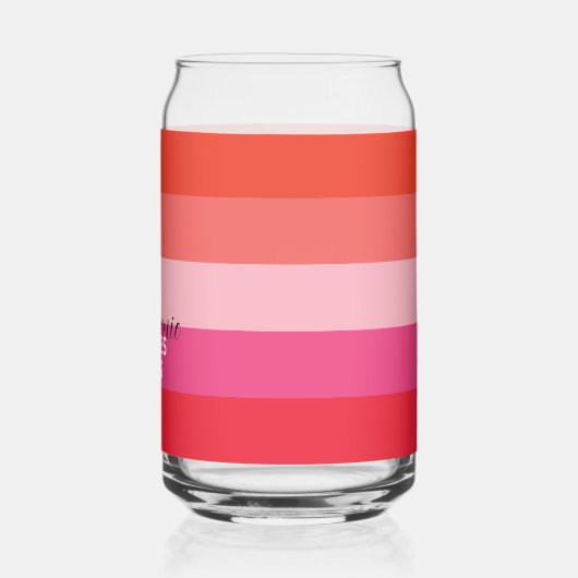 あえてピンクやる気を起こさせるのストライプ娘 ガラス缶 (左)