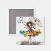 あえて予測できな磁石になる傘の女の子 マグネット (正面/裏面)