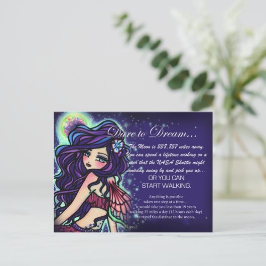 「あえて夢を見る」感動的ファンタジー・フェアリー ポストカード (スタンド正面)