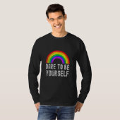 あえて自分自身Lgbt平等レインボープライド Tシャツ (正面フル)