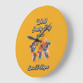 あえて韻を踏みなさい。世界詩の日 ラージ壁時計 (傾斜)