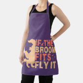 あおもしろいあもしの箒はハロウィンの間を飛ぶ エプロン (インサイチュ)