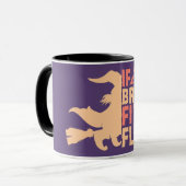 あおもしろいあもしの箒はハロウィンの間を飛ぶ マグカップ (正面左)