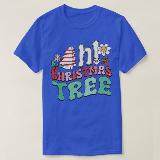 あおもしろいあクリスマスツリーケーキ Tシャツ (デザイン正面)