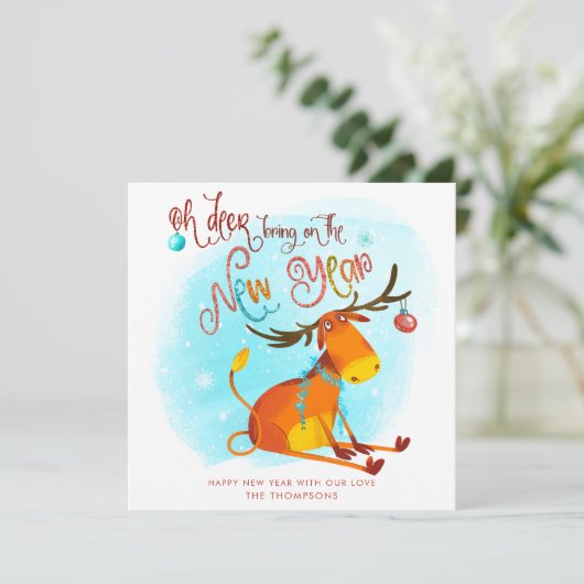 あおもしろいあ鹿が新年の漫画を持ってくる シーズンカード (スタンド正面)