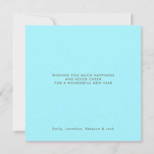 あおもしろいあ鹿が新年の漫画を持ってくる シーズンカード (裏面)