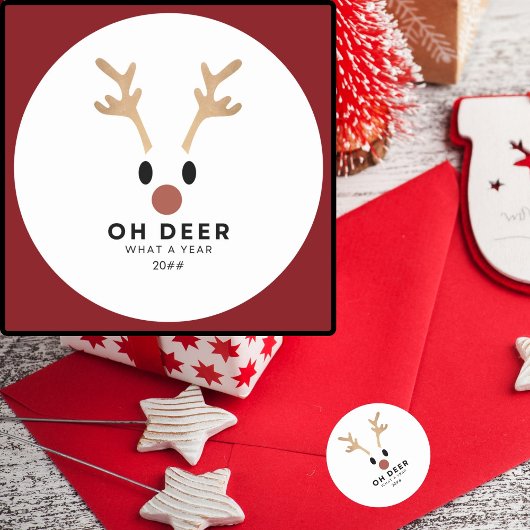 あおもしろいあ鹿クリスマス ラウンドシール