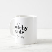 あおもしろいあ、ゆったりとしたパンツの日 コーヒーマグカップ (正面左)