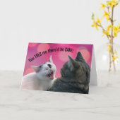 あおもしろいなたが言った猫はケーキ誕生日 カード (黄色い花)