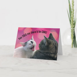 あおもしろいなたが言った猫はケーキ誕生日 カード