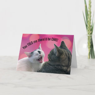 あおもしろいなたが言った猫はケーキ誕生日 カード