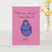 あおもしろいまり幸せでない鳥の挨拶状 カード (黄色い花)