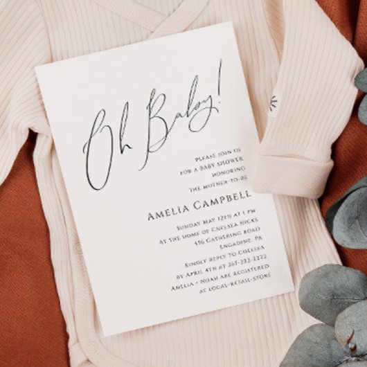 あお洒落あ男女兼用あベビー!赤ちゃんシャワー 招待状