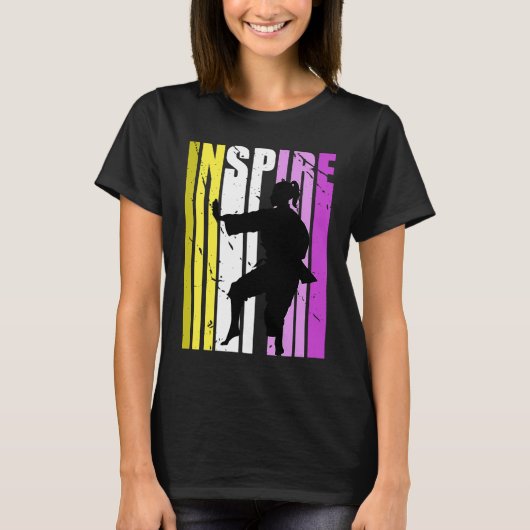 あかインスパイアりな色の感動的動機 Tシャツ (正面)